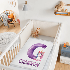 Custom Unicorn Blanket - Personalized Unicorn Name Throw - Gift for Kids & Girls