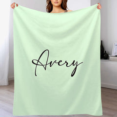 Custom Bunny Alphabet Blanket - Personalized Rabbit Initial Name Throw - Gift for Kids & Girls