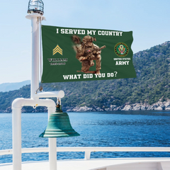 Proud Veteran Customized Flag - Personalized Department, Grade, Time, Name - Memento Gift