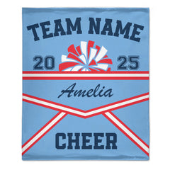 Customized Multicolor Cheerleading Pompom Soft Throw Blanket - Personalized Color And Name - Cheerleading Supplies