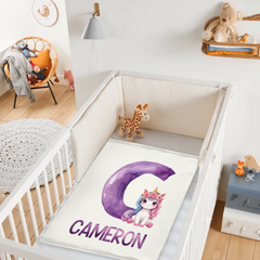 Custom Unicorn Blanket - Personalized Unicorn Name Throw - Gift for Kids and Girls