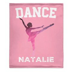 Customized Multicolor Ballet Dancing Silhouette Soft Throw Blanket - Personalized Color And Name - Gift for Dancers