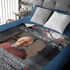 A Hug From Heaven Customized Blanket - Personalized Memory Photo