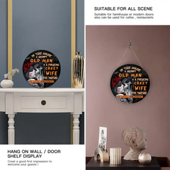 A Grumpy Old Man And A Freaking Crazy Wife Customized Door Plate - Personalized Names Wooden Sign - Home Decoration Gifts