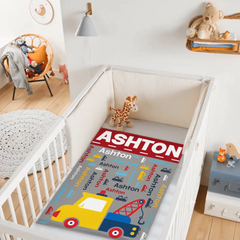 Custom Truck Blanket - Personalized Car Word Art Throw - Gift for Kids Boys