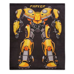 Custom Robot Blanket - Personalized Transformer Style Throw - Gift for Kids Boys Girls