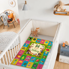 Custom ABC Learning Blanket – Personalized Alphabet Name Throw – Educational Gift for Children