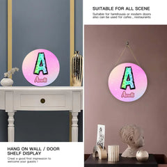 Custom Leopard Print Letter Wooden Door Sign - Personalized Initial Wall Plaque with Name - Gift for Kids Room