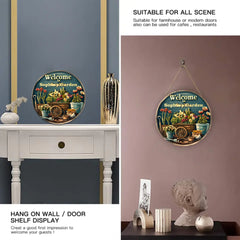 Customized Garden Welcomes Wooden Doorplate - Personalized Door Sign with Name - Garden Decoration Gift