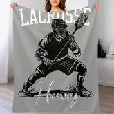 Custom Lacrosse Player Blanket – Personalized Sports Throw with Multiple Moves – Gift for Boys & Athletes