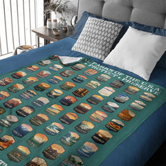 63 National Parks Customized Blanket - Personalized Name And Title - Gift For Nature Lovers, Parks Lovers