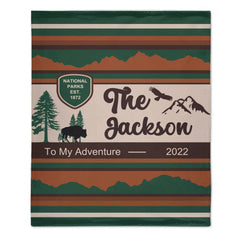 Customized National Park Commemorative Blanket – Personalized Name Flannel Blanket – Environmental Protection Souvenirs