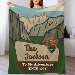 Personalized National Parks Blanket - Personalized Park And Name - Adventure Couple Anniversary Gift, Nature Lover Gift
