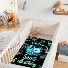 Custom Axolotl Neon Blanket – Personalized Glow Birthday Throw – Gift for Children & Families