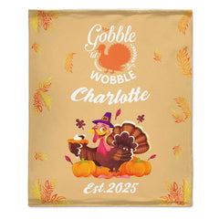 Customized Thanksgiving Turkey Pumpkin Pie Blanket - Personalized Name - Gift For Your Dear Ones, Thanksgiving Gift