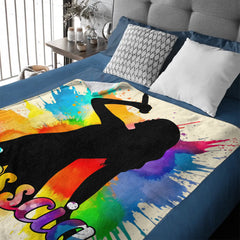 Customized Ink Splash Silhouette Blanket – Personalized Name - Gift for Ink Art Lovers