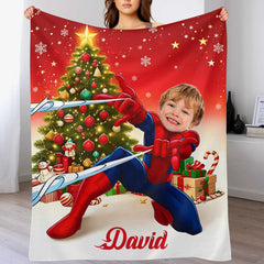 Customized Photo Blanket - Personalized Photos and Names Flannel Soft Blanket - Gift for Kids