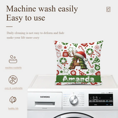 Christmas Customized Throw Pillow - Personalized Initial and Name - Exquisite Christmas Gift