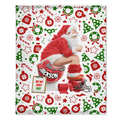 Santa Claus Customized Blanket - Personalized Names Flannel Blanket - Interesting Christmas Gift