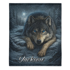 Customized Wolf Mission Blanket - Personalized Name - Gift For Wolf Lovers