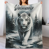 Customized Forest Tiger Blanket - Personalized Name - Gift For Tiger Lovers
