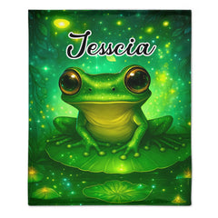 🐸Custom Trippy Frog Blanket – Personalized Name – Gift for Frog Lovers