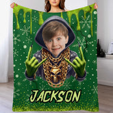 Customized Photo Christmas Blanket - Personalized Photo and Name - Christmas Gift For Kids, Friends