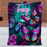 🦋Beautiful Butterflies Customized Blanket - Personalized Name - Butterfly Enthusiast Gift