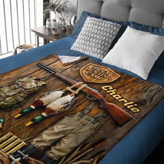 Duck Hunting Season Customized Blanket - Personalized Name - Gift For Hunting Lovers