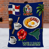 Proud To Be Dominicana Customized Blanket - Personalized Name - Gift For Expats, Friends