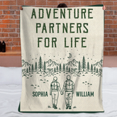 Adventure Partners For Life Customized Blanket - Personalized Name - Gift For Adventure Partners, Lovers
