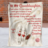Customized Love Letter Blanket for My Granddaughter - Personalized Signature, Names - Gift for the Granddaughter