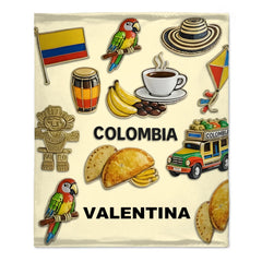 Proud Colombian Customized Blanket - Personalized Name - Gift For Expats, Friends