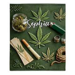 Green Magic Leaf Customized Blanket - Personalized Name – Gift For Him/Her