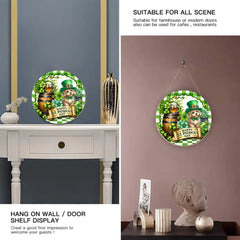 St Patrick's Day Pet Wreath Customized Wooden Doorplates - Personalized Name Door Sign - Pet Lovers' Festival Celebration Decoration Gifts