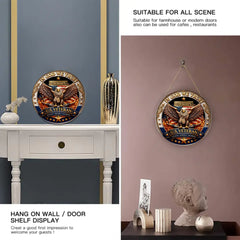 In God We Trust Customized Wooden Doorplates - Personalized Name U.S. Veteran Door Sign - Home Decoration Gifts