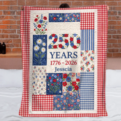 Rustic Celebration Quilted Printed Blanket - Personalized Name - Gift For Rustic Celebration, Her