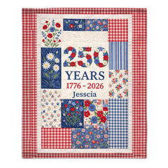 Rustic Celebration Quilted Printed Blanket - Personalized Name - Gift For Rustic Celebration, Her
