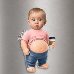 Custom Photo Squishy Belly Acrylic Fridge Magnet – Personalized Funny Gifts For family, friends