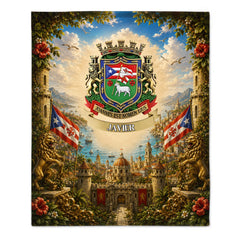 Customized Puerto Rican Family Crest Blanket - Personalized Name - Gift For Mom, Grandma, Sister & Friends