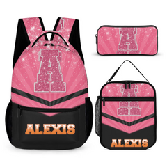Customized Backpack - Personalized Glitter Monogrammed Name Bags for Kindergarten, Preschool and Elementary School Children