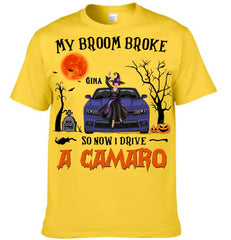 My Broom Broke Camaro Clothing - Personalized Name - Halloween Gift For Camaro Lovers