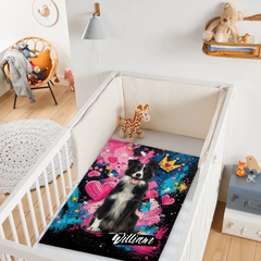 Graffiti Style Pet Portrait Blanket - Personalized Pet Photo & Name - Custom Memorial Gift for Dog Lovers