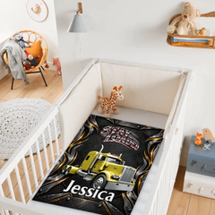 Personalized Trucker Throw Blanket - Custom Name Stay Loaded Semi Truck Blanket - Gift For Truck Drivers