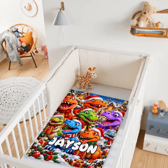 Cute Cartoon Dinosaur Throw Blanket – Christmas & Halloween Dino Soft Flannel Blanket – Gift For Dinosaur Lover Kids