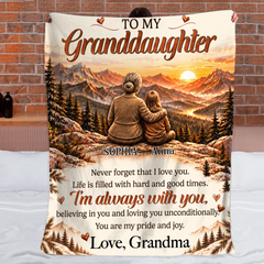 Personalized Grandma & Grandchild Love Blanket - Custom Names & Grandson or Granddaughter Design - Heartfelt Gift For Grandchildren