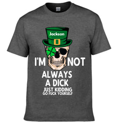 Customized St. Patrick's Day T-shirt - Personalized Name St. Patrick's Day Themed Skull Printed Clothes -  A Gift For Friend,Family,Holiday Enthusiasts
