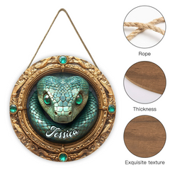 Retro Gemstone Snake Customized Door Plate - Personalized Name