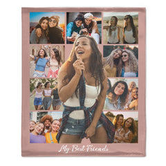 Customized Photo Collage Blanket - Personalized Title and Photos - Birthday Gift