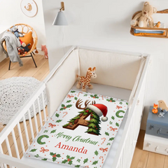 Customized Christmas Tree Snowman Elf Igloo Initial Blanket - Personalized Name And Initial - Christmas Gift for Kids Family, Christmas Gatherings